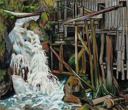 Wasserfall und zerfallene Mühle