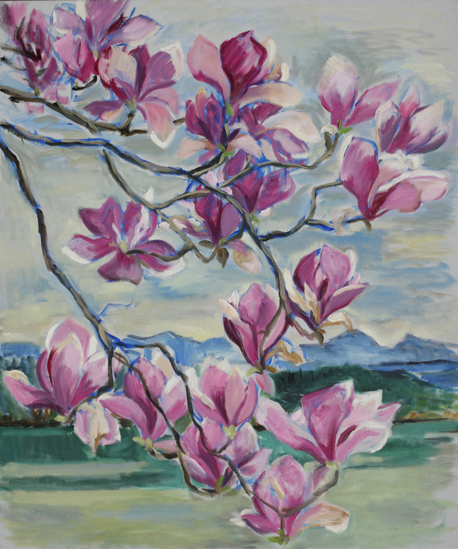 Magnolie vorm Stausee