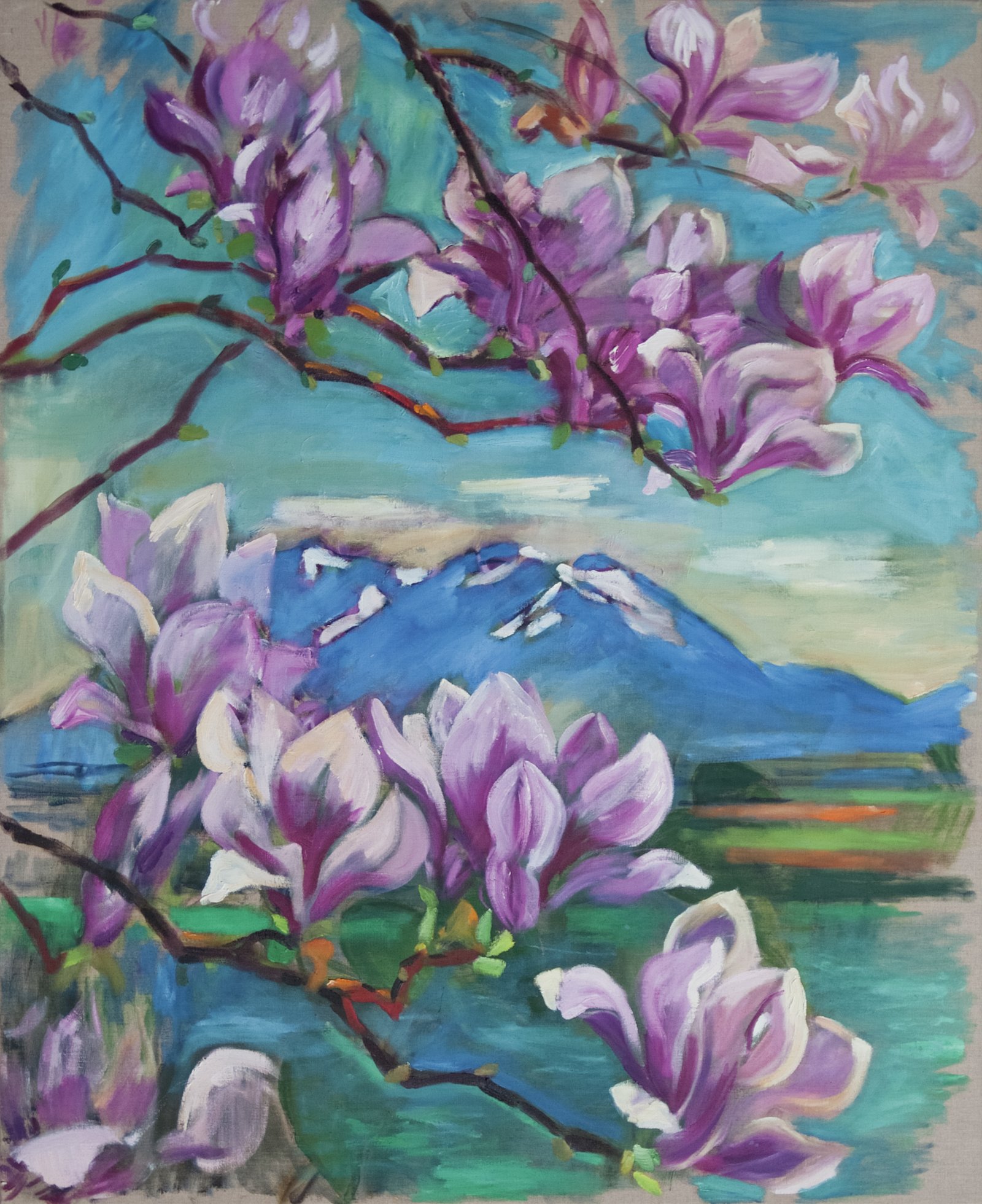 Magnolie und Petzen