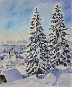 Diex, spruces in winter