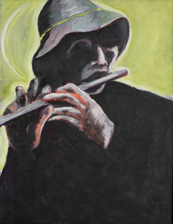 Flöte spielender Tod