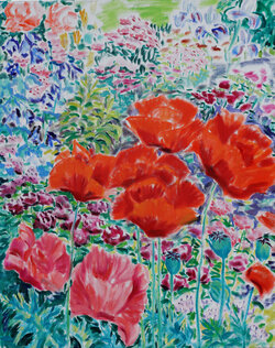 Mohn und Rosen